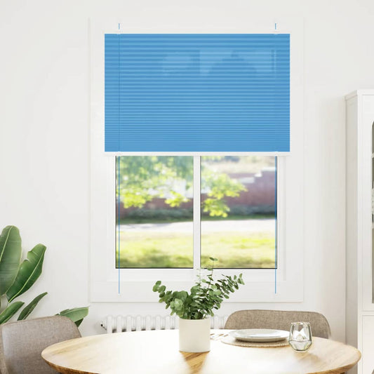 vidaXL Pleated Blind Blue 85x100 cm Fabric Width 84,4 cm Polyester