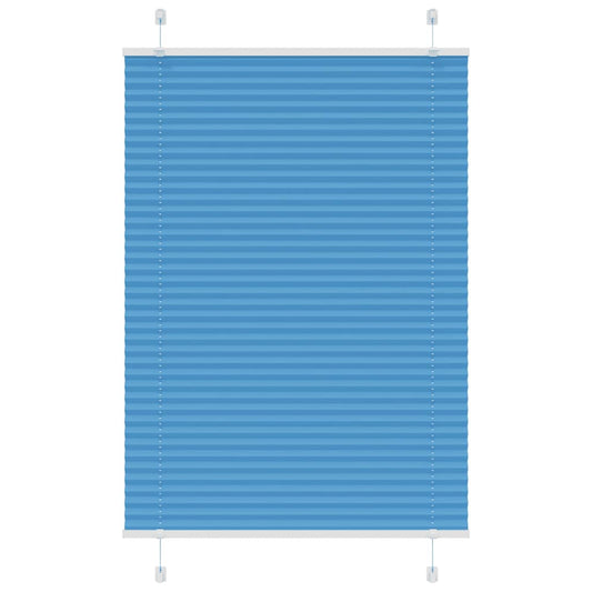 vidaXL Pleated Blind Blue 90x100 cm Fabric Width 89,4 cm Polyester