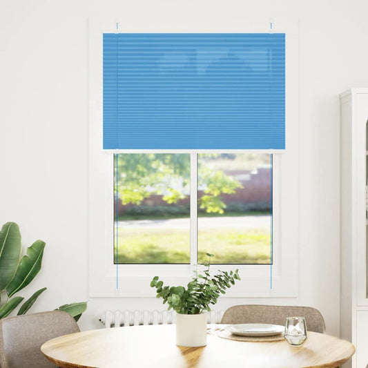 vidaXL Pleated Blind Blue 90x100 cm Fabric Width 89,4 cm Polyester