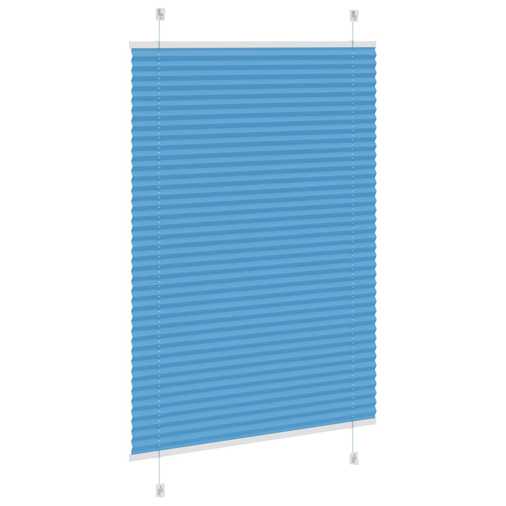 vidaXL Pleated Blind Blue 95x100 cm Fabric Width 94.4 cm Polyester