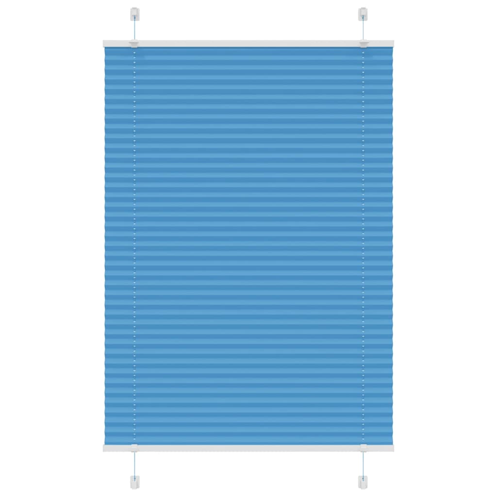 vidaXL Pleated Blind Blue 100x100 cm Fabric Width 99.4 cm Polyester