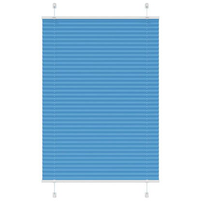 vidaXL Pleated Blind Blue 100x100 cm Fabric Width 99.4 cm Polyester