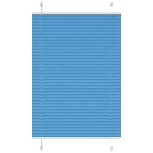 vidaXL Pleated Blind Blue 100x100 cm Fabric Width 99,4 cm Polyester