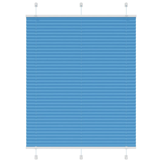 vidaXL Pleated Blind Blue 105x100 cm Fabric Width 104,4 cm Polyester
