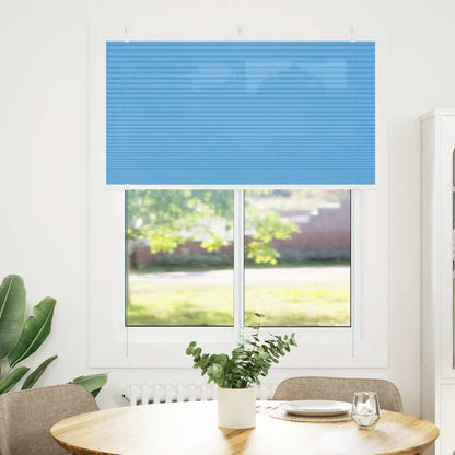 vidaXL Pleated Blind Blue 105x100 cm Fabric Width 104,4 cm Polyester