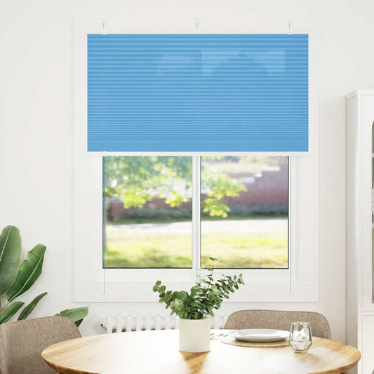 vidaXL Pleated Blind Blue 105x100 cm Fabric Width 104,4 cm Polyester