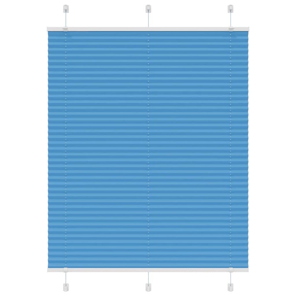 vidaXL Pleated Blind Blue 110x100 cm Fabric Width 109.4 cm Polyester
