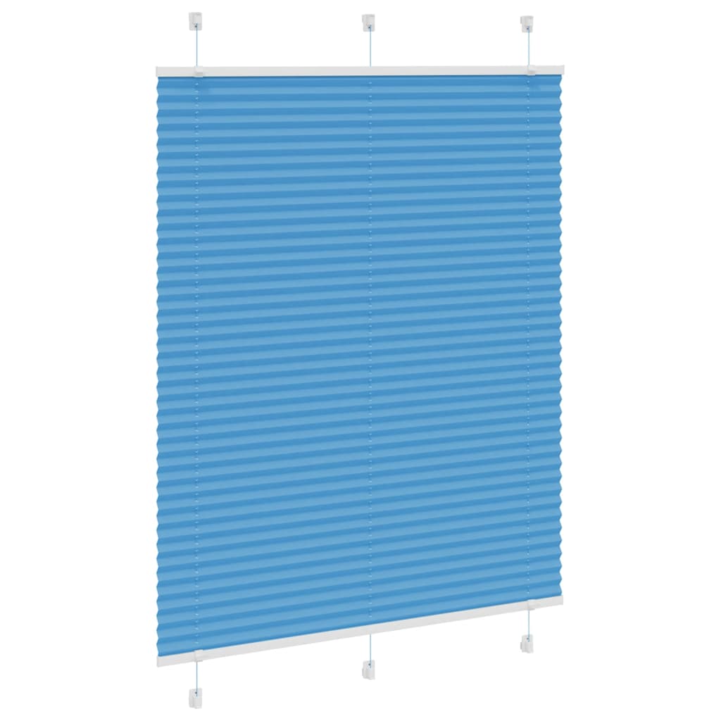 vidaXL Pleated Blind Blue 110x100 cm Fabric Width 109.4 cm Polyester