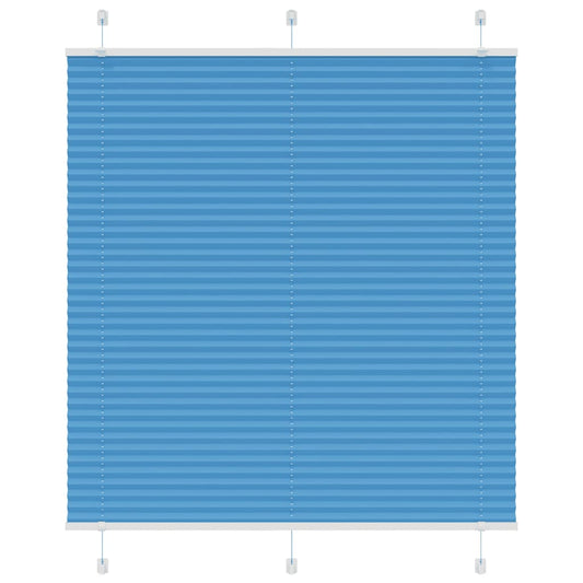 vidaXL Pleated Blind Blue 120x100 cm Fabric Width 119.4 cm Polyester