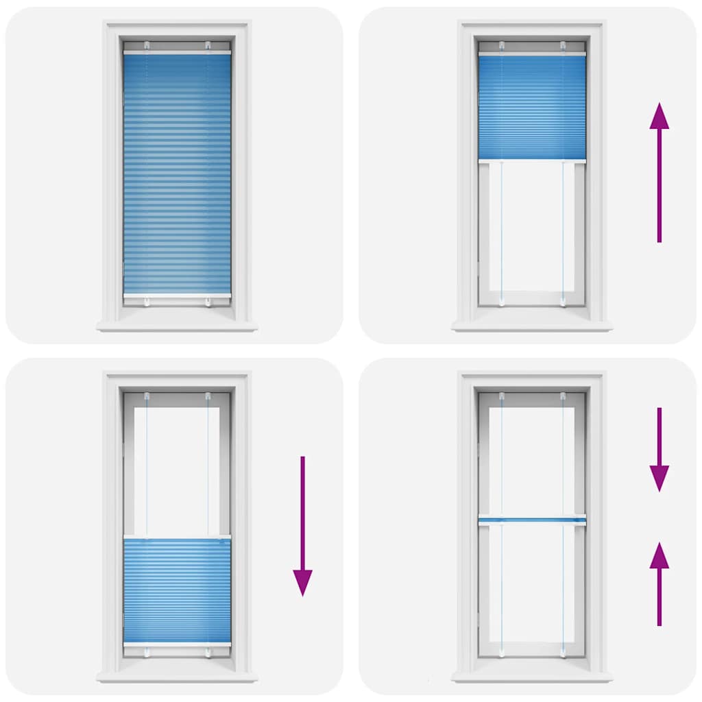 vidaXL Pleated Blind Blue 55x150 cm Fabric Width 54,4 cm Polyester