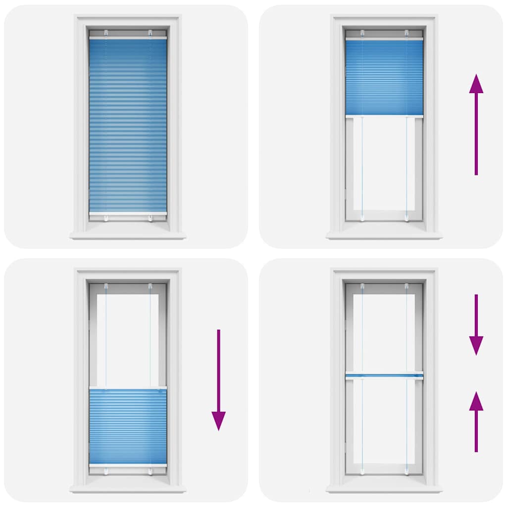 vidaXL Pleated Blind Blue 60x150 cm Fabric Width 59.4 cm Polyester
