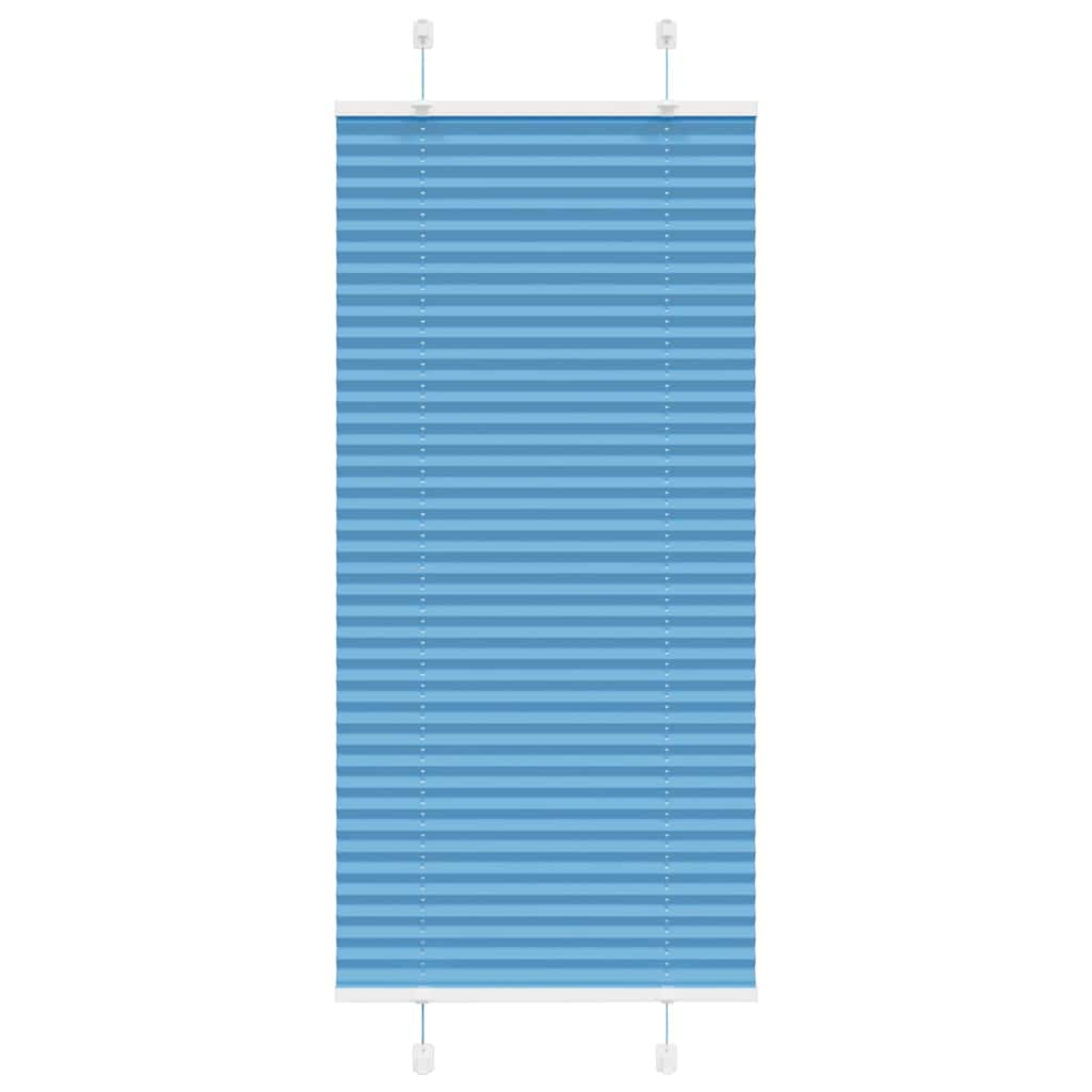 vidaXL Pleated Blind Blue 65x150 cm Fabric Width 64.4 cm Polyester