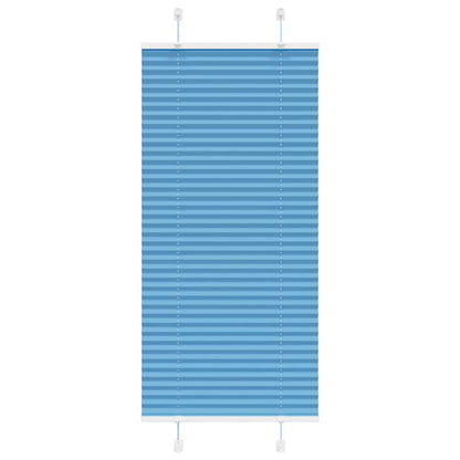 vidaXL Pleated Blind Blue 65x150 cm Fabric Width 64.4 cm Polyester