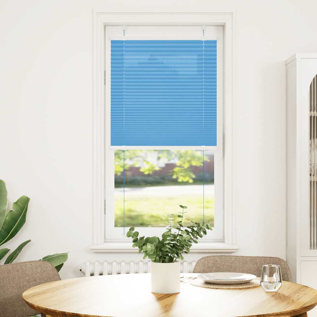 vidaXL Pleated Blind Blue 65x150 cm Fabric Width 64.4 cm Polyester
