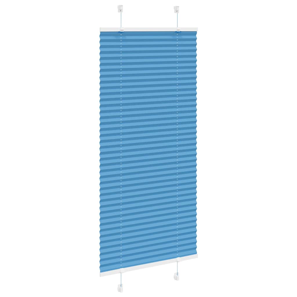 vidaXL Pleated Blind Blue 65x150 cm Fabric Width 64.4 cm Polyester