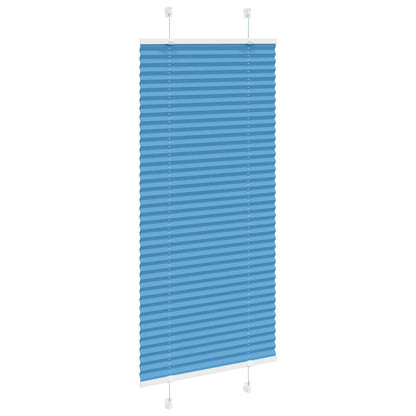 vidaXL Pleated Blind Blue 65x150 cm Fabric Width 64.4 cm Polyester