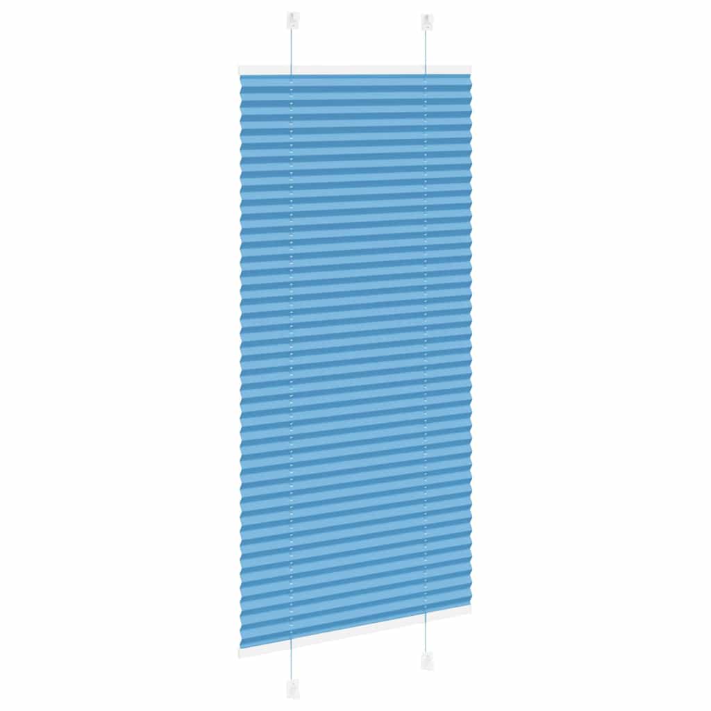vidaXL Pleated Blind Blue 65x150 cm Fabric Width 64.4 cm Polyester