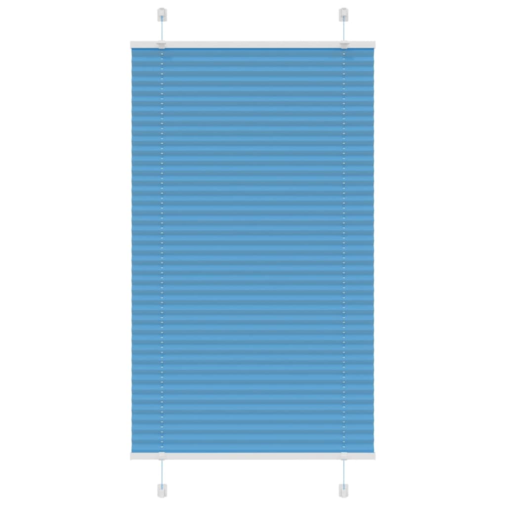 vidaXL Pleated Blind Blue 80x150 cm Fabric Width 79.4 cm Polyester