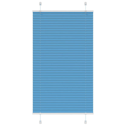 vidaXL Pleated Blind Blue 80x150 cm Fabric Width 79.4 cm Polyester