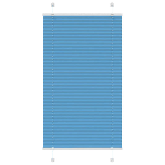 vidaXL Pleated Blind Blue 80x150 cm Fabric Width 79.4 cm Polyester