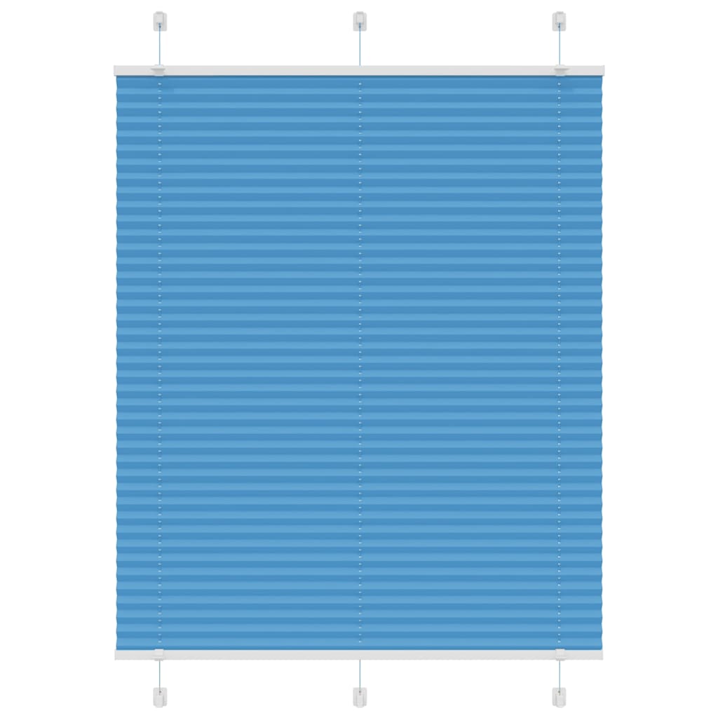 vidaXL Pleated Blind Blue 105x150 cm Fabric Width 104.4 cm Polyester