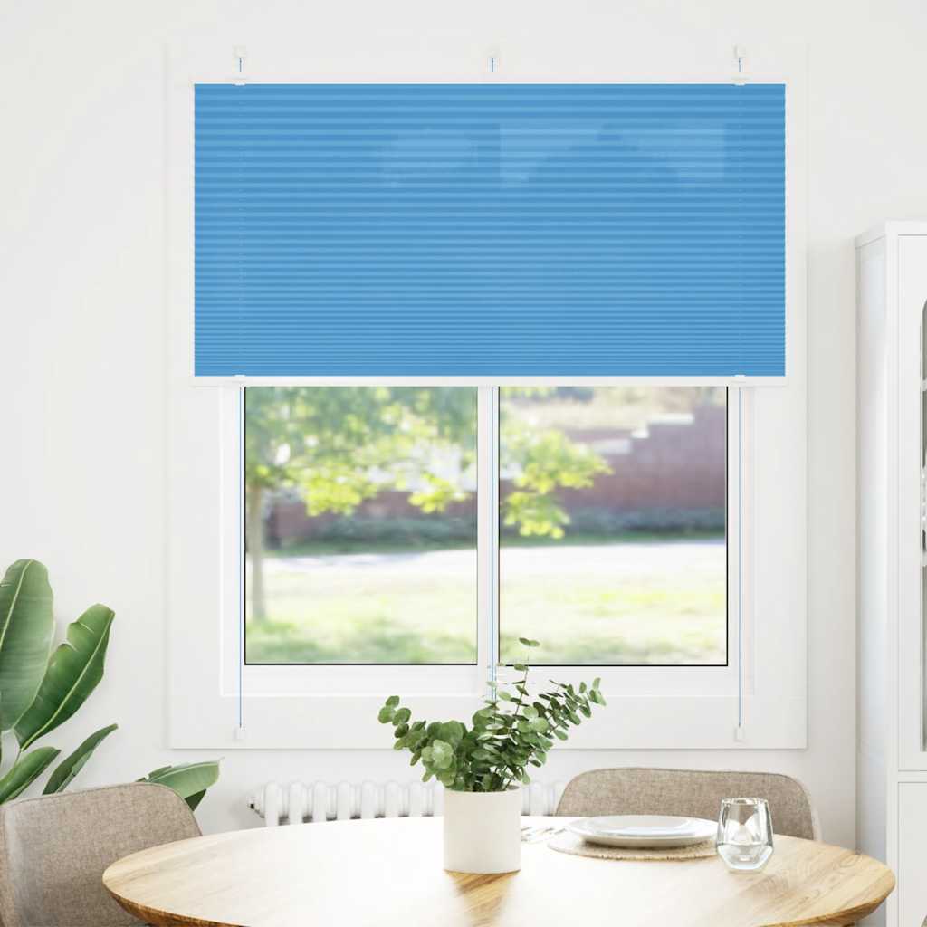vidaXL Pleated Blind Blue 115x150 cm Fabric Width 114,4 cm Polyester