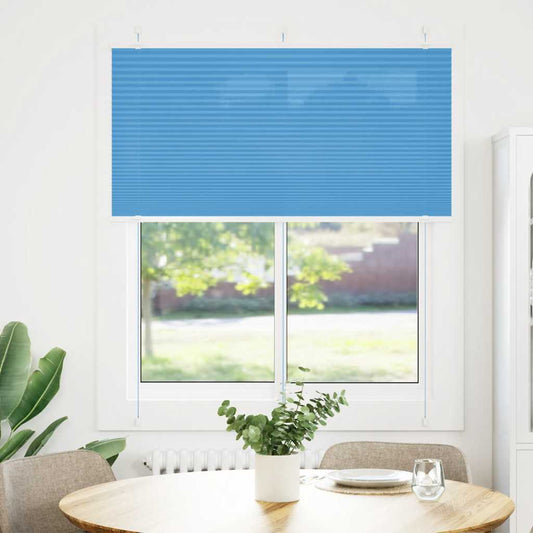 vidaXL Pleated Blind Blue 115x150 cm Fabric Width 114,4 cm Polyester