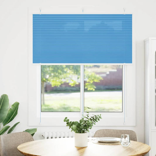 vidaXL Pleated Blind Blue 120x150 cm Fabric Width 119,4 cm Polyester