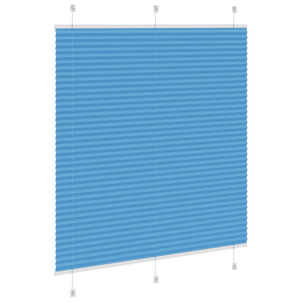 vidaXL Pleated Blind Blue 120x150 cm Fabric Width 119.4 cm Polyester
