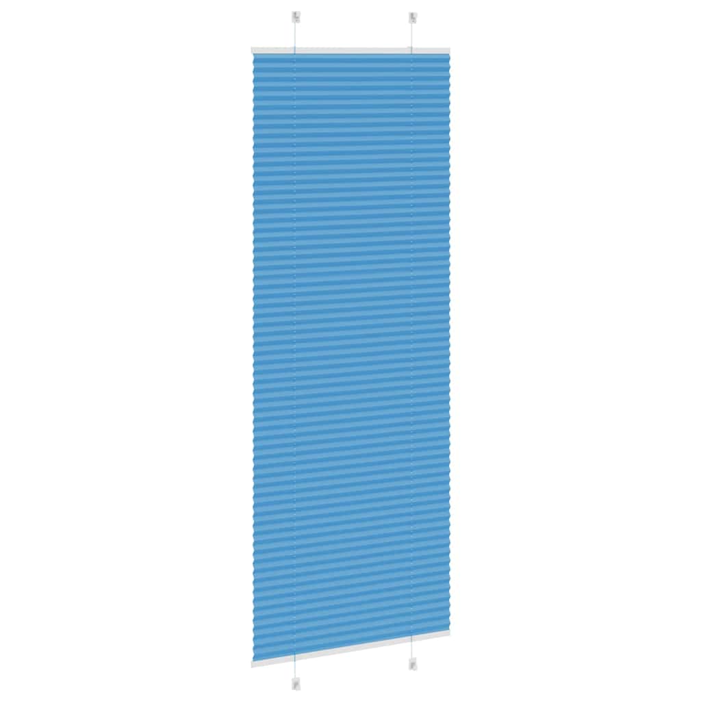 vidaXL Pleated Blind Blue 70x200 cm Fabric Width 69.4 cm Polyester