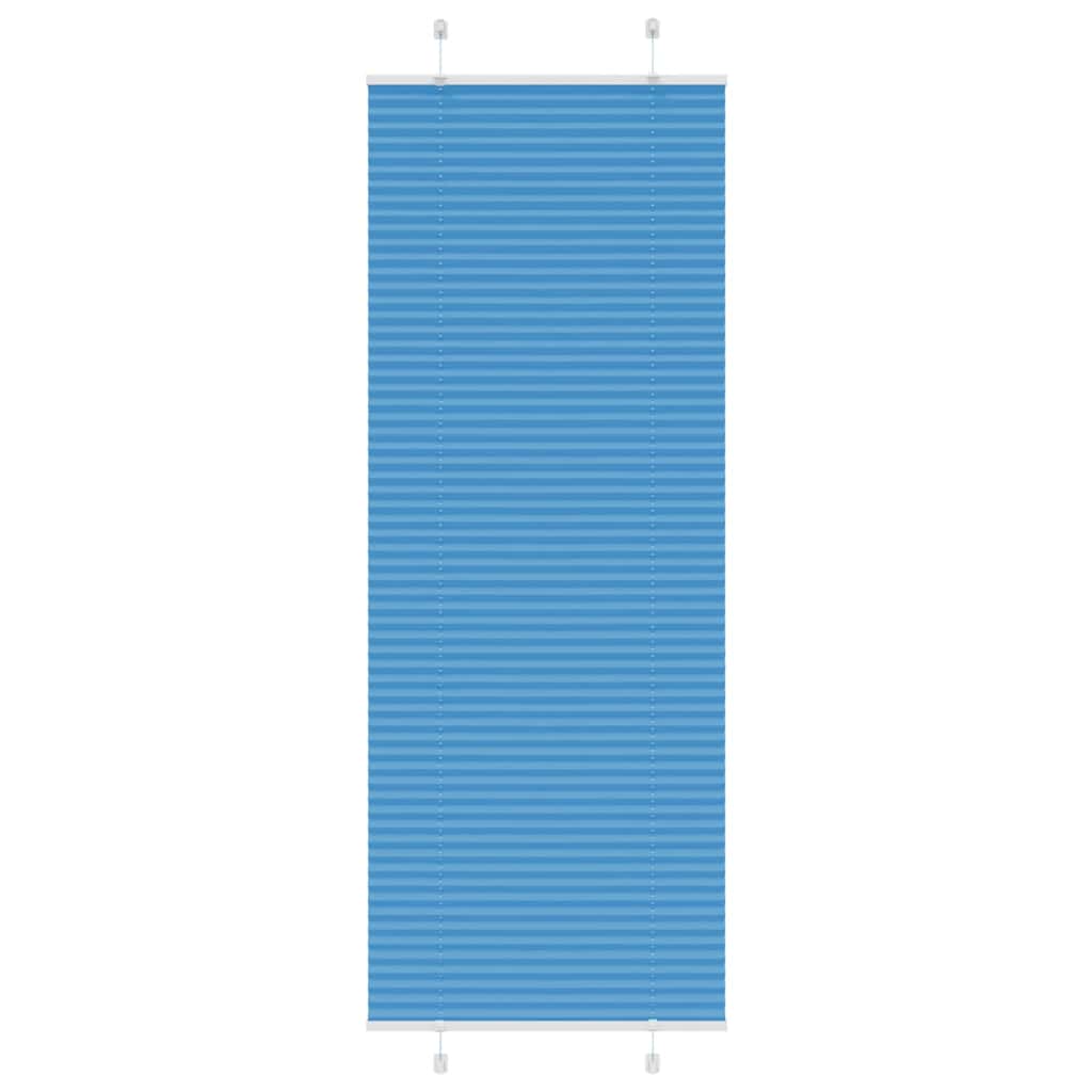 vidaXL Pleated Blind Blue 80x200 cm Fabric Width 79.4 cm Polyester