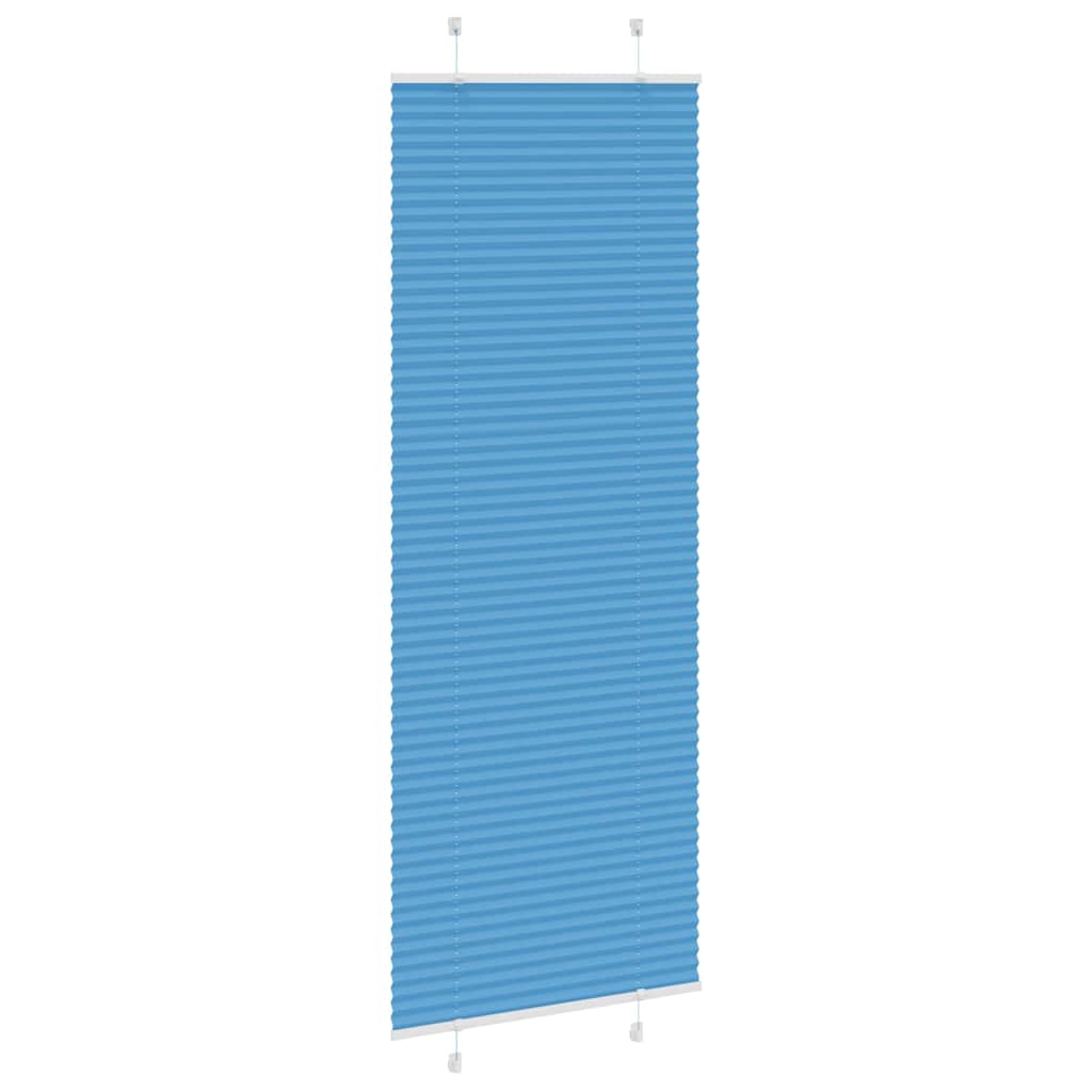 vidaXL Pleated Blind Blue 80x200 cm Fabric Width 79.4 cm Polyester