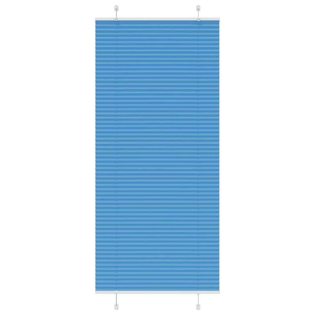 vidaXL Pleated Blind Blue 85x200 cm Fabric Width 84.4 cm Polyester
