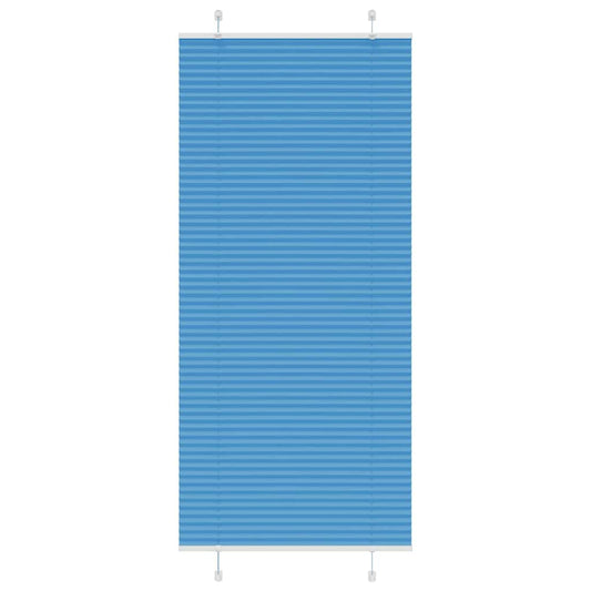vidaXL Pleated Blind Blue 85x200 cm Fabric Width 84,4 cm Polyester