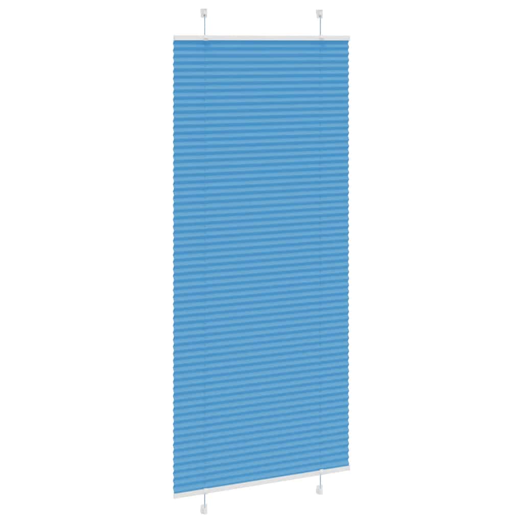 vidaXL Pleated Blind Blue 85x200 cm Fabric Width 84.4 cm Polyester