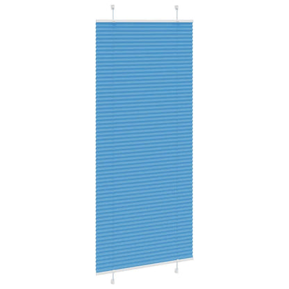 vidaXL Pleated Blind Blue 85x200 cm Fabric Width 84.4 cm Polyester