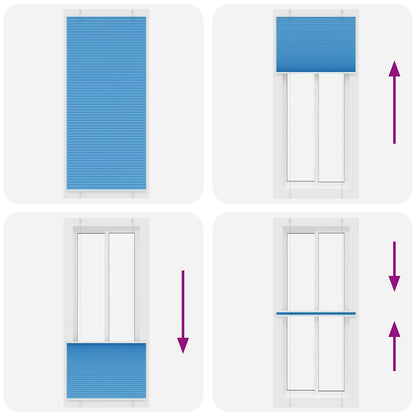 vidaXL Pleated Blind Blue 90x200 cm Fabric Width 89,4 cm Polyester