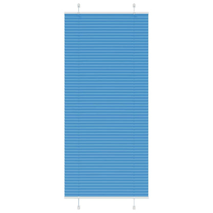 vidaXL Pleated Blind Blue 95x200 cm Fabric Width 94.4 cm Polyester