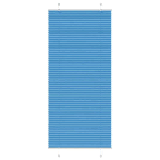 vidaXL Pleated Blind Blue 95x200 cm Fabric Width 94.4 cm Polyester