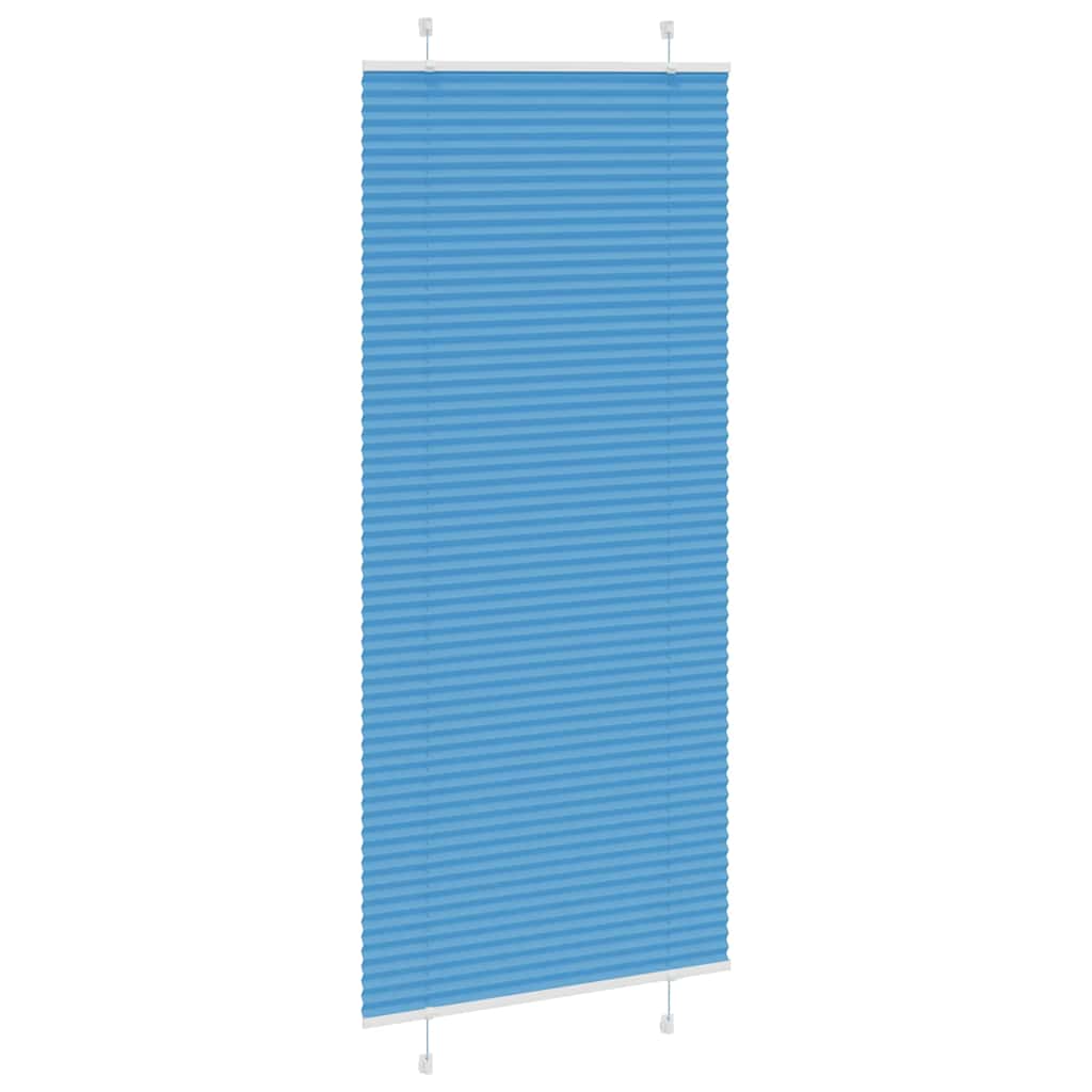 vidaXL Pleated Blind Blue 100x200 cm Fabric Width 99.4 cm Polyester