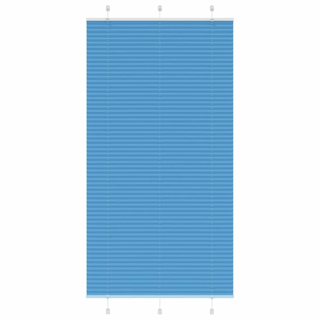 vidaXL Pleated Blind Blue 105x200 cm Fabric Width 104,4 cm Polyester