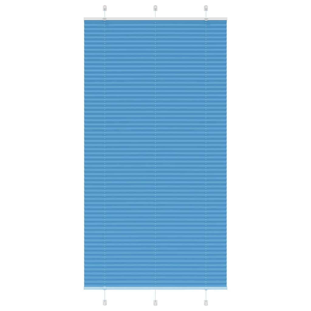vidaXL Pleated Blind Blue 110x200 cm Fabric Width 109.4 cm Polyester