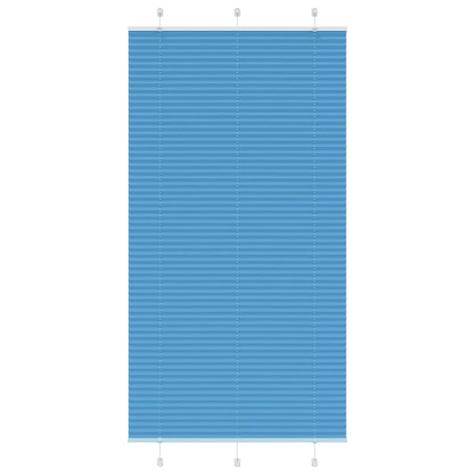 vidaXL Pleated Blind Blue 110x200 cm Fabric Width 109.4 cm Polyester