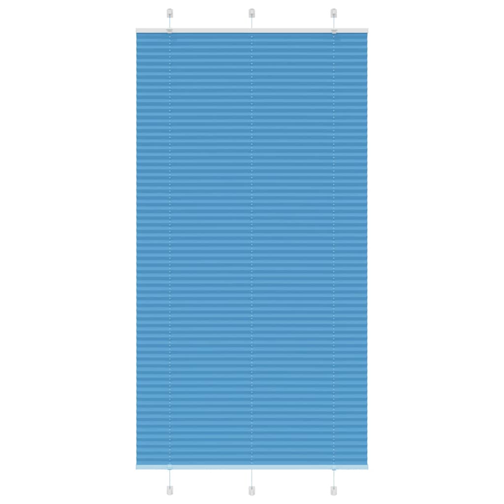 vidaXL Pleated Blind Blue 110x200 cm Fabric Width 109.4 cm Polyester