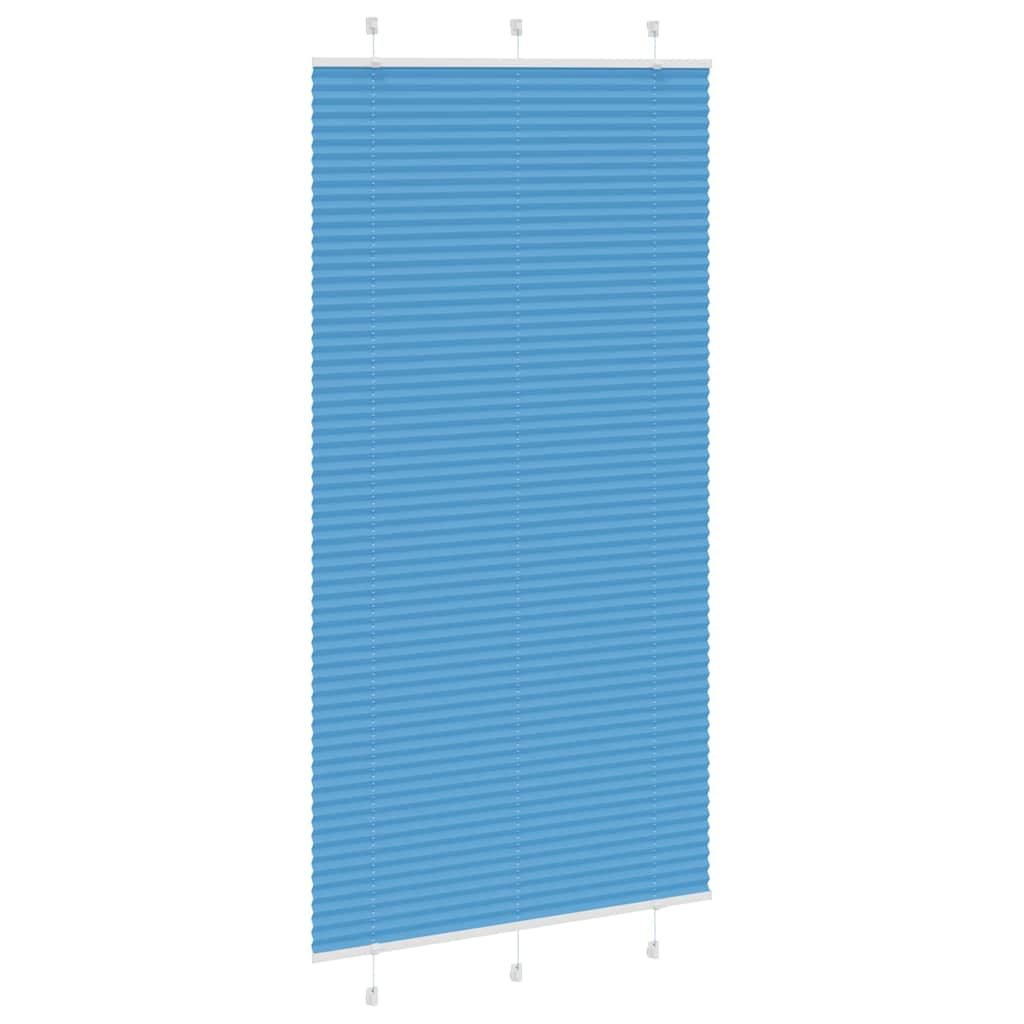 vidaXL Pleated Blind Blue 110x200 cm Fabric Width 109.4 cm Polyester