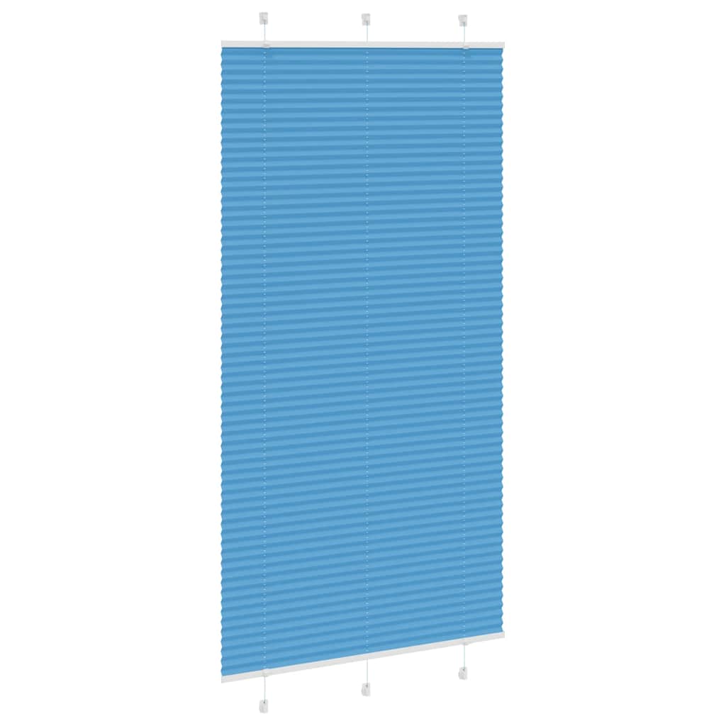vidaXL Pleated Blind Blue 110x200 cm Fabric Width 109.4 cm Polyester