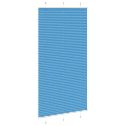 vidaXL Pleated Blind Blue 110x200 cm Fabric Width 109.4 cm Polyester