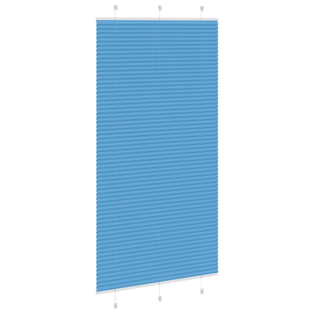 vidaXL Pleated Blind Blue 110x200 cm Fabric Width 109.4 cm Polyester