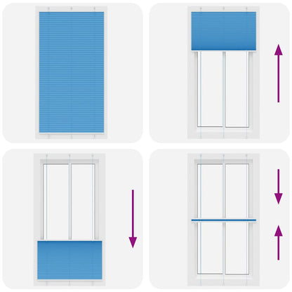 vidaXL Pleated Blind Blue 110x200 cm Fabric Width 109.4 cm Polyester