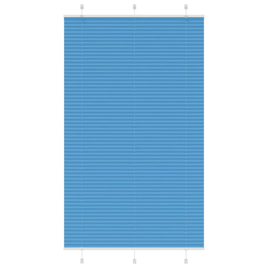 vidaXL Pleated Blind Blue 115x200 cm Fabric Width 114.4 cm Polyester